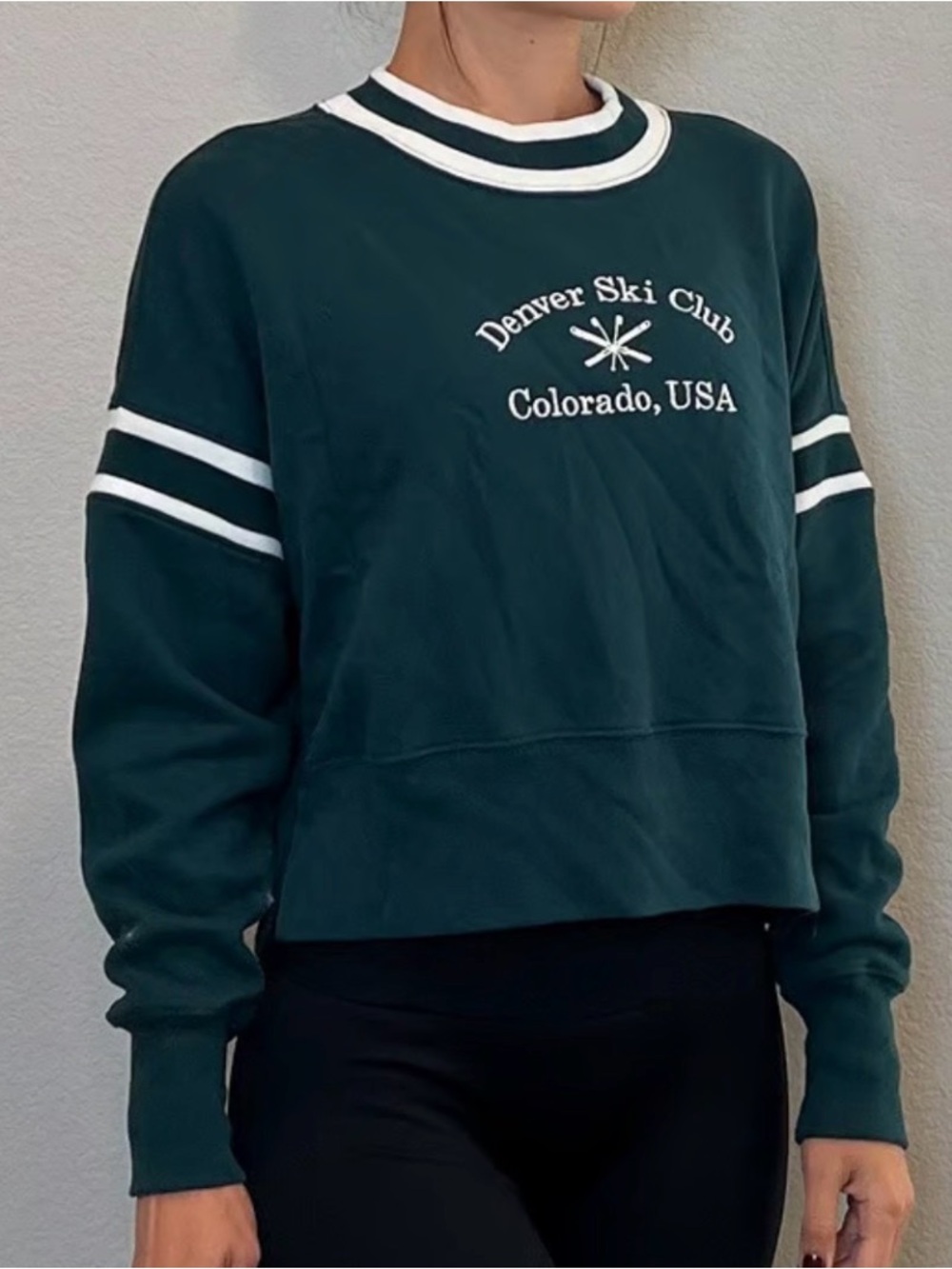 Abercrombie & Fitch Teal Sweatshirt with White Trim